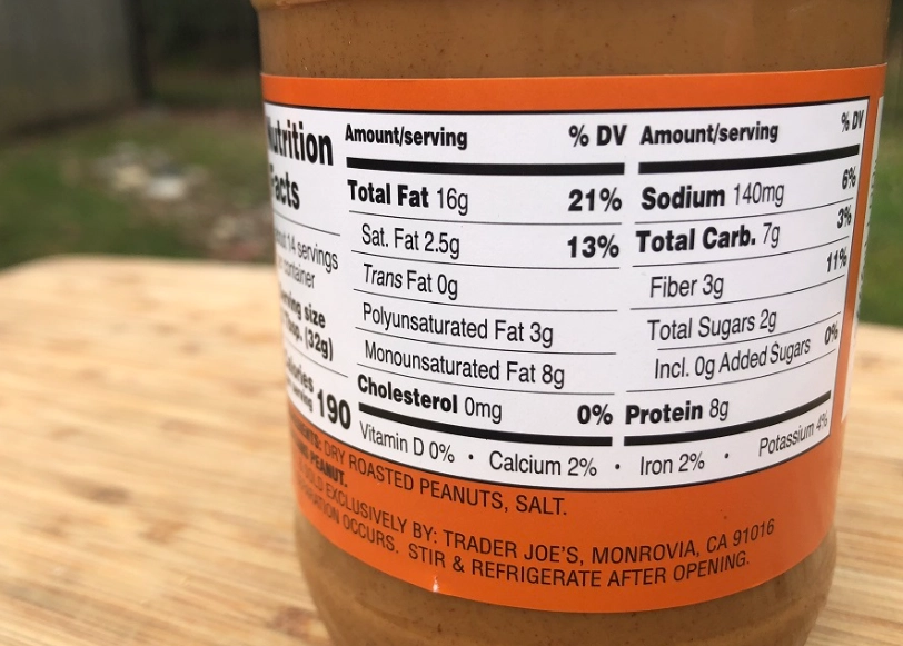 calories in peanut butter