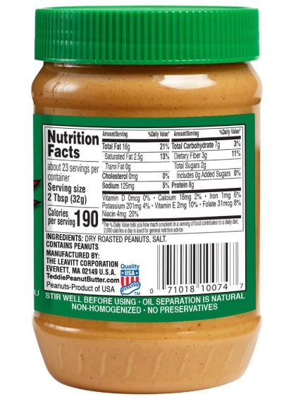 how to read peanut butter label