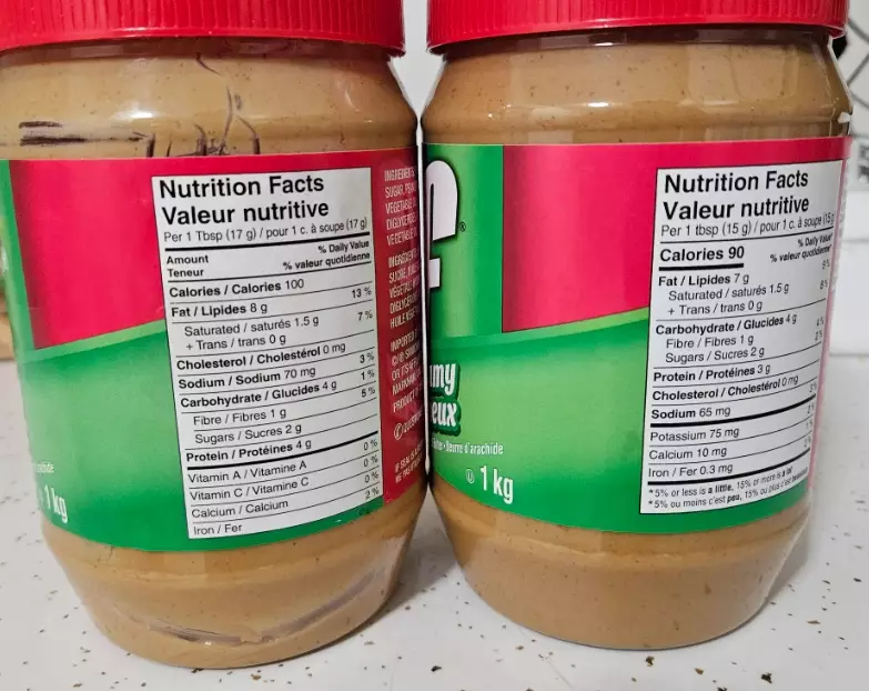 sodium in peanut butter brands