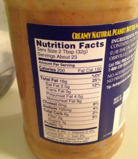 peanut butter nutrition facts
