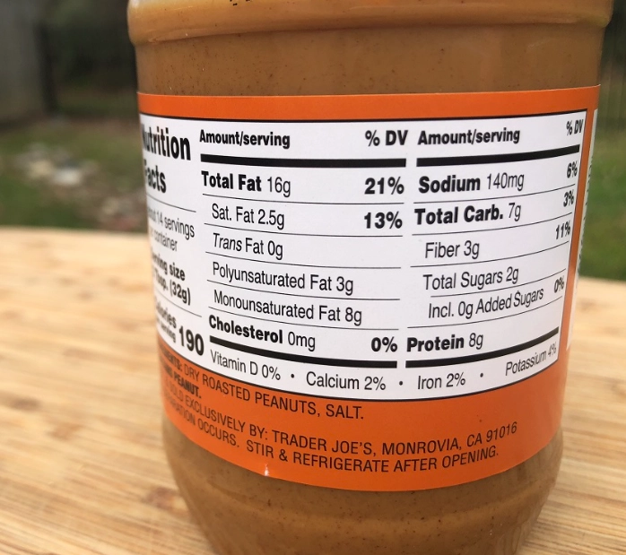 peanut butter nutrition facts