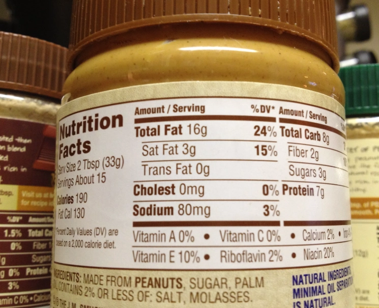 calories in peanut butter