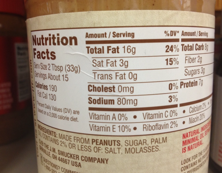 calories in creamy peanut butter