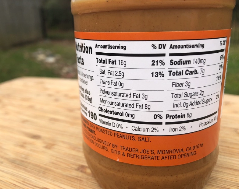 creamy peanut butter calories